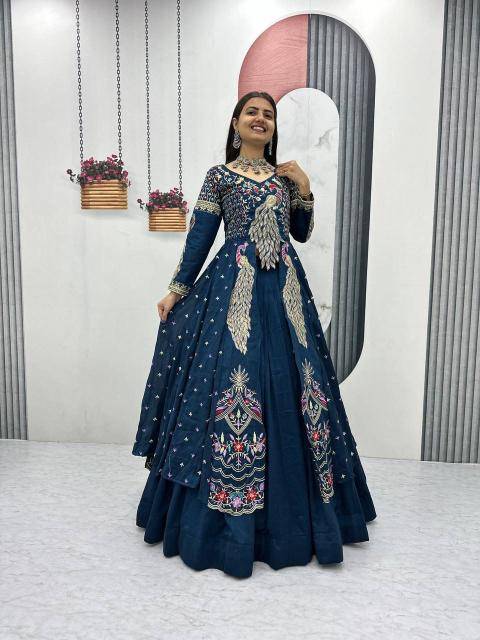 Pc-528 Vichitra Blue Party wear lehenga choli wholesale